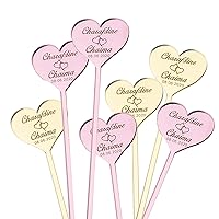 50pcs Personalized Name Date Acrylic Drink Stirrers,Drink stirrers Cocktail Custom,Custom Wedding Birthday Party Engraved Drink Stick (Silver,18cm)