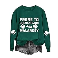 St Patricks Day Shirt Women,Women Fashion Long Sleeve Crewneck Sweatshirts Oversized Funny St. Patrick's Shirts Pullover