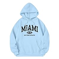 Hoodies for Women Miami 1896 Long Sleeved Dolphins Shirt Letter Printed Hooded Sweatshirt Women's Long Sleeve