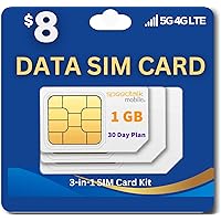 SpeedTalk Mobile Data Only SIM Card Kit - 1GB 4G LTE WiFi Hotspot MiFi Modem Internet Router | Pay As You Go No Contract | 3 in 1 Simcard - Standard Micro Nano | USA Domestic & International Roaming