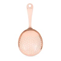 Viski Julep Stainless Steel Cocktail Strainer, Bar Tools, Drinks Spoon for Bartenders and Mixologists, Home or Commercial Use, Professional Metal Barware, Copper