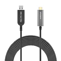 USB A to C Fiber Optical Extension Cable USB 3.1 Gen2 10Gbps 15M 50FT Compatible with Microsoft Azure Logitech Camera Aver &Vaddio & Barco ClickShare Touch Screen Kinect Oculus VR Intel RealSense