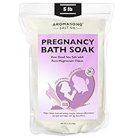 Aromasong Dead Sea Pregnancy Bath Soak 5 LB - Natural Lavender with Pure Magnesium Flakes & Minerals - Used for Pregnancy & Postpartum Muscle Ache & Leg Discomfort - Better Absorbing Than Epsom Salt