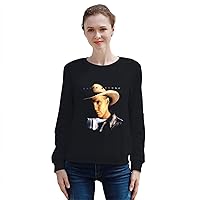 Womens Long Sleeve Fleece Sweatshirt Casual Graphic Tees Shirts Pullover Tops