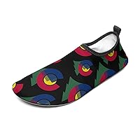 Colorado Mountain Flag Water Shoes for Women Men Quick-Dry Aqua Socks Sports Shoes Barefoot Yoga Slip-on Surf Shoes