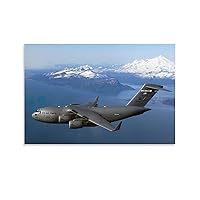 C-17 Globemaster III Transport Aircraft Retro Navy Blue US Air Force Aircraft Picture Military Aviat Wall Art Paintings Canvas Wall Decor Home Decor Living Room Decor Aesthetic 24x36inch(60x90cm) Un