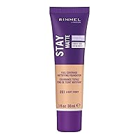 Rimmel London Stay Matte Liquid Mousse - 010 Light Porcelain - Foundation, Lightweight, Shine Control, Oil-Free, 1oz