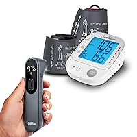 Sunbeam Touchless Body + Object Thermometer & Pro Upper Arm Blood Pressure Monitor