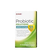 GNC Probiotic Solutions Adults | Customized Vegetarian Formula for Adults 50+, Supports Digestive and Immune Health | 30 Capsules