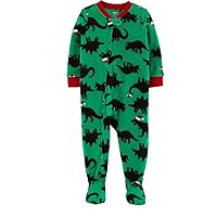 Carter's Baby Boy's 1-Piece Holiday Dinosaur Fleece Footie PJs