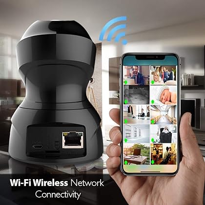 SereneLife Indoor Wireless IP Camera - HD 1080p Network Security Surveillance Home Monitoring w/ Motion Detection, Night Vision, PTZ, 2 Way Audio - iPhone Android Mobile PC WiFi - IPCAMHD82