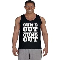 Mens Tank Tops Suns Out Guns Out Funny T-Shirt Sleeveless Muscle Tee