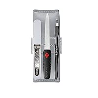 Manicure Set, Cuticle Trimmer, Nail Clipper, Nail File & Nail Buffer, Nail Care Tools, Smooths & Shapes, Easy to Use, 4 Piece Set