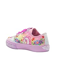 Girls Shoes Sparkly Shoes Unicorn Lace Up Canvas Unicorn and Flowers Design Kids Shoes