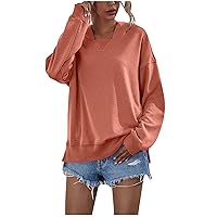 Ruziyoog Hoodies for Women Fashion Long Sleeve Solid Color Sweater Tops Winter Warm Fuzzy Fleece Lined Sweatshirt Pullover