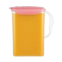 LocknLock Aqua Fridge Door Water Jug with Handle BPA Free Plastic Pitcher with Flip Top Lid Perfect for Making Teas and Juices, 3 Quarts, Pink