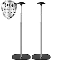 Boat Cover Support Poles 2 PK Support Systems, Height Adjustable 304 Stainless Steel Support Poles with Stable Full-Touchdown Iron Alloy Base for Jon Boat Pontoon Aluminum Boat Tarps Bimini Tops