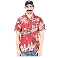 Jungle Bird Magnum PI Tom Selleck Red Costume Shirt and Hat (Adult)