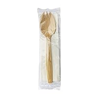 PacknWood 210CVBK2 bamboo cutlery Individually Wrapped with Napkin - 5.7
