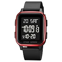 Mens Sport Digital Watches, Waterproof Outdoor Sport Watch with Alarm/Countdown Timer/Dual Time/Stopwatch/12/24H Wrist Watches for Men with LED Backlight