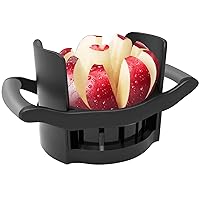 OOKUU Apple Slicer Corer, [Large Size] 8-Blade Heavy Duty Apple Cutter with Base, [Upgraded] Cut Apples All The Way Through, Stainless Steel Ultra-Sharp Blade, Fruit & Vegetable Divider, Wedger, Black