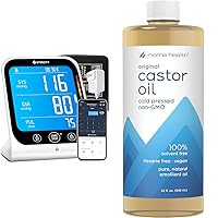 Smart Blood Pressure Monitor and Home Health Original Castor Oil - FSA Eligible BP Machine with App Data Storage and Natural Skin Moisturizer