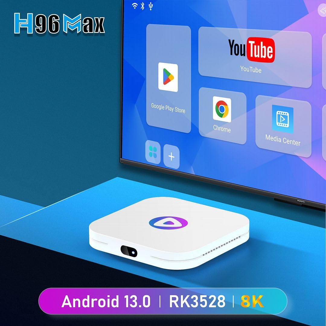 Android TV Box H96 Max M1 Android 13.0 RK3528 4G 32G 2.4/5G Dual WiFi BT4.0 H.265 4K Ultra HD Set Top Box with i8 Keyboard