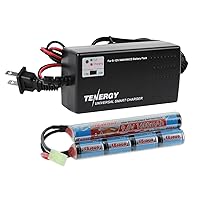 Tenergy Charger and 9.6V NiMH 1600mAh Rechargeable Butterfly Battery Pack with Mini Tamiya Connector for AEG