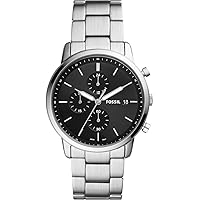 Fossil Men's Minimalist Chronograph Watch with Stainless Steel or Leather Strap