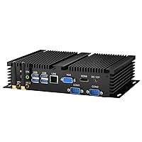 msecore Mini Industrial PC, Fanless Computer with i5-8250U, 8GB RAM, 256GB SSD, VGA, HDMI, 2xCOM RS232, WOL, WiFi, Bluetooth, Windows 10 Pro