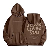 Jesus Loves You Hoodie Christian Sweatshirt Long Sleeve For Women Jesus Gifts Pullover Tops Streetwear Gift Y2k Clothes