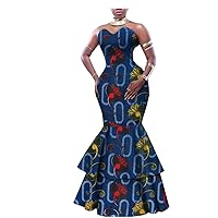 African Print Long Dresses for Women Wax Ankara Clothing Casual Dashiki Wear Floral Party Gown Wear