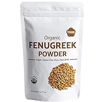 Organic Fenugreek Seeds Powder (Methi), 16 Oz/ 453 Gm, USDA Organic, Food Flavoring agent, Supports Lactation, Natural Hair & Skincare, Ayurveda Superfood,Resealable Pouch