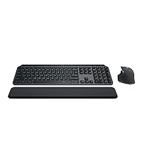 Logitech MX Keys S Combo - Performance Wireless Keyboard and Mouse with Palm Rest, Fast Scrolling, Bluetooth, USB C, for Windows, Linux, Chrome, Mac - With Free Adobe Creative Cloud Subscription