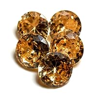 9X9 to 11X11 MM 5 pcs Lot Brown Cubic Zircon Loose Gemstone Round Shape for Chakra Healing