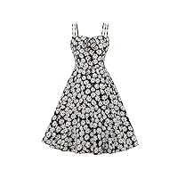 Women's Cami Strap Yellow Polka Dots Tea Party 1950s Vintage Dress