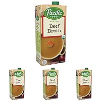 Pacific Foods Organic Beef Broth, 32oz (Pack of 4)