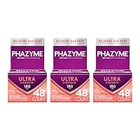 Phazyme Ultra Strength 180 mg Anti-Gas Softgels 48 Count (Pack of 3)