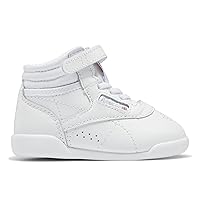 Reebok Women's Infant Girl's Freestyle High Sneaker, White, 10