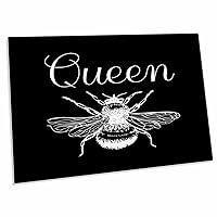 Queen Bee. White Script and bee Clipart on a Black... - Desk Pad Place Mats (dpd-327729-1)