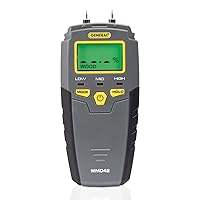MMD4E Digital Moisture Meter, Water Leak Detector, Moisture Tester, Pin Type, Backlit LCD Display With Audible and Visual High-Medium-Low Moisture Content Alerts, Grays