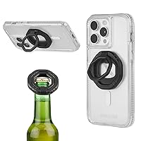 Pelican 3-in-1 Magnetic Phone Grip with Phone Stand and Bottle Opener - Rotatable and Removable for MagSafe Accessories - Magnetic iPhone Holder for iPhone 15 Pro Max / 14 Pro Max / 13 Pro Max - Black