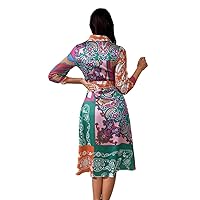 Women's Dresses Color-Block Paisley Print Belted Shirt Dress Dress for Women