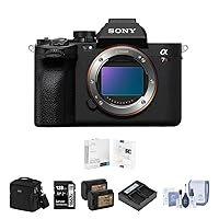 Sony Alpha a7R V Full Frame Mirrorless Digital Camera - Bundle with 128GB SD Card, Shoulder Bag, 2X Extra Battery, Charger, Screen Protector, Cleaning Kit
