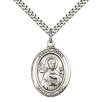 Sterling Silver St. John The Apostle Pendant with 24