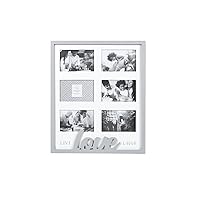 Floral Live Laugh Love 6 Photo Opening Collage Picture Frame, 15 X 18 X .75, Gray