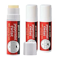 Dionis - Goat Milk Skincare Peppermint Twist Scented Lip Balm 3 Piece Set (0.28 oz) - Made in the USA - Cruelty-free and Paraben-free