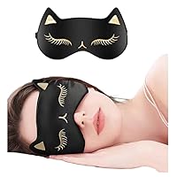 Heated Eye Mask, USB Eye Mask for Dry Eyes with Temperature & Timer Control, Warm Eye Compress Heating Pad for Sleep, Dry Eyes, Dark Circles, Puffy Eyes (Black cat)