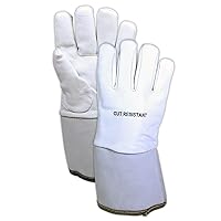 MAGID R1292AXW-12 WeldPro Goatskin All Leather Gloves with Aramax XT Liner, Leather, Size 12, White (Pack of 12)