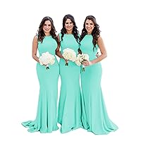Mermaid Bridesmaid Dresses Long Formal Gowns Backless Wedding Party Gowns for Women